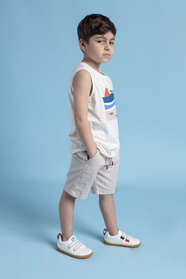 Smart Walker Recycled Canvas Barefoot Kids Shoes Eco Off-White